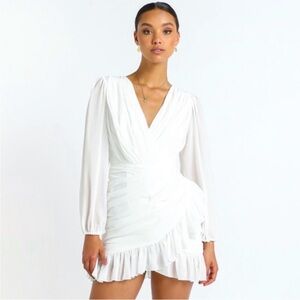Showpo Can I Be Your Honey White Mini Dress Sz 4 Wedding Shower Party‎ Revolve
